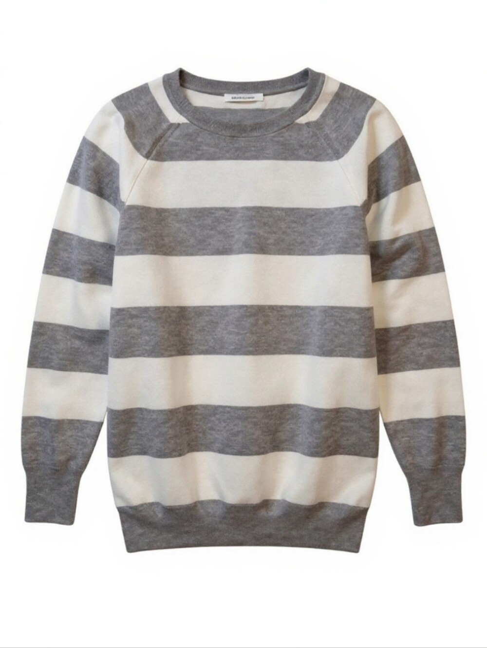 Lety & Me Women’s 2XL NWT Striped Pullover Top Gray White Long Sleeve